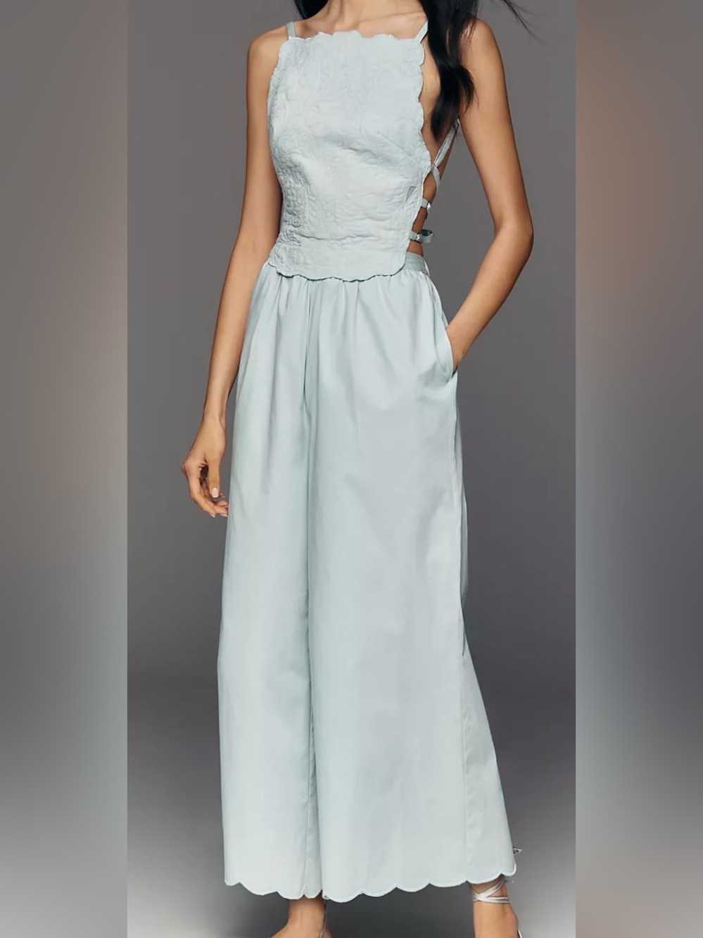 Anthropologie Maeve Quilted Apron Jumpsuit